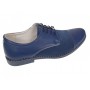 Pantofi barbati casual din piele naturala combinata, culoare albastru - 858A2